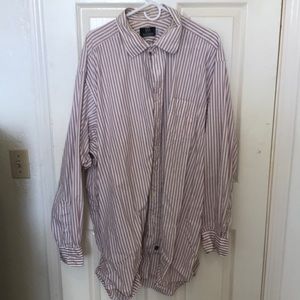 Long sleeve button down dress shirt.